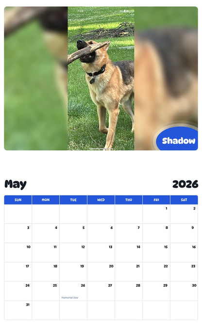 2026 - 2027 Shadow - Pawidols Pet Calendar