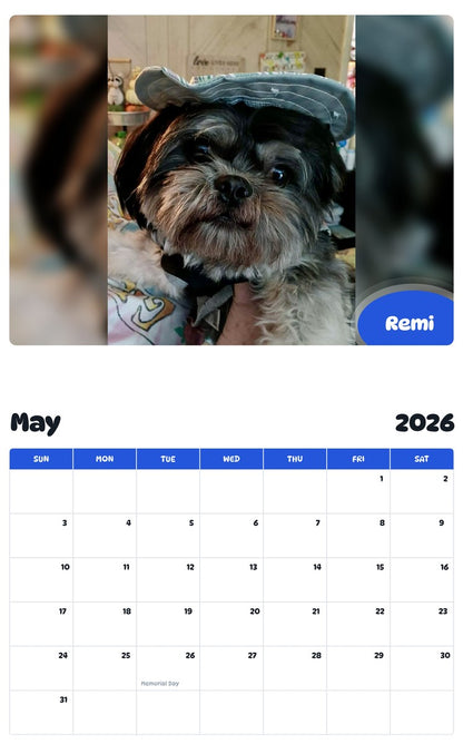 2026 - 2027 Remi - Pawidols Pet Calendar