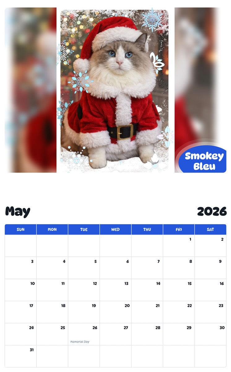 2026 - 2027 Smokey Bleu - Pawidols Pet Calendar
