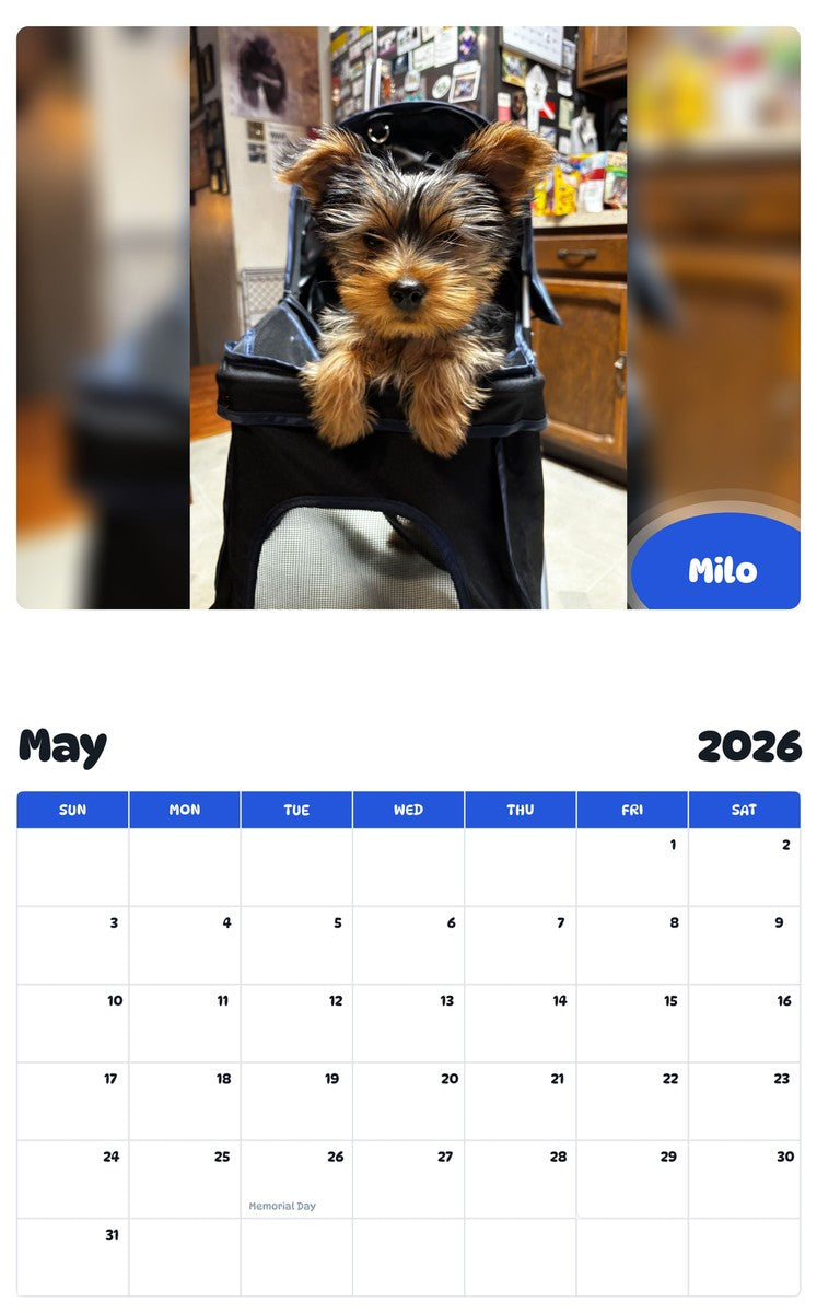 2026 - 2027 Milo - Pawidols Pet Calendar