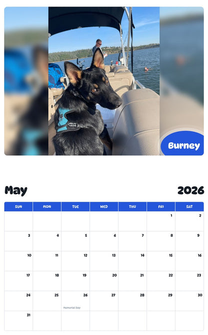 2026 - 2027 Burney - Pawidols Pet Calendar