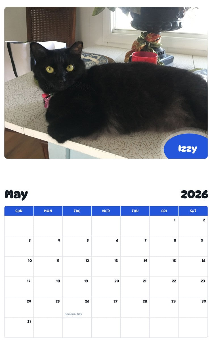 2026 - 2027 Izzy - Pawidols Pet Calendar
