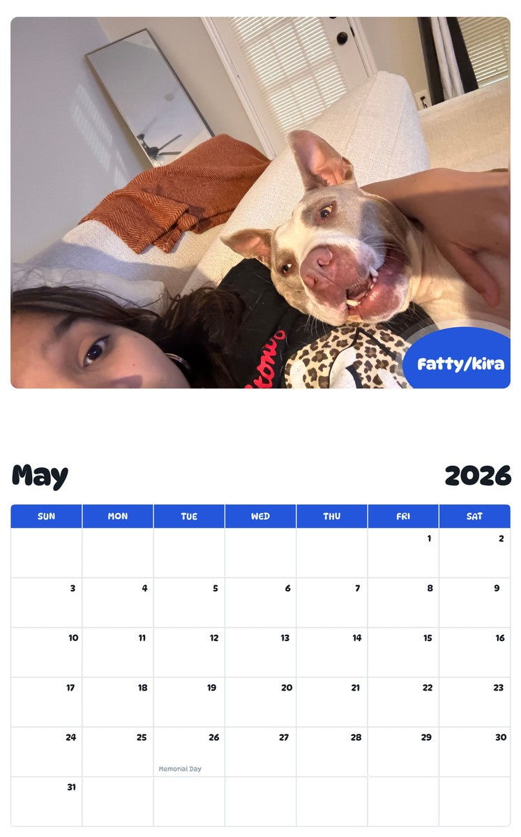 2026 - 2027 Fatty/kira - Pawidols Pet Calendar