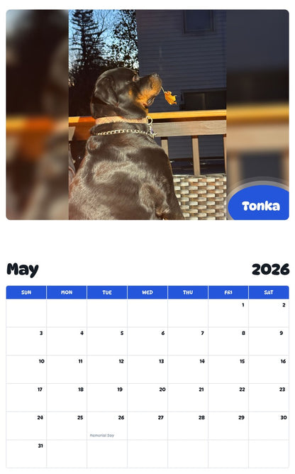 2026 - 2027 Tonka - Pawidols Pet Calendar