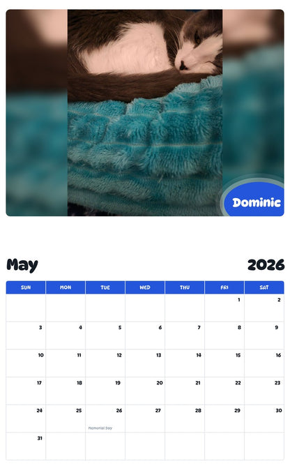 2026 - 2027 Dominic - Pawidols Pet Calendar