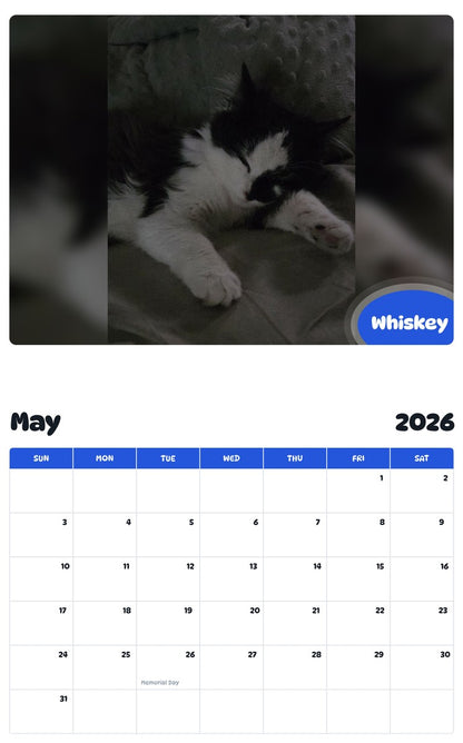 2026 - 2027 Whiskey - Pawidols Pet Calendar