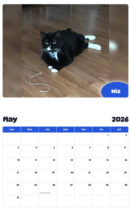2026 - 2027 Wiz - Pawidols Pet Calendar