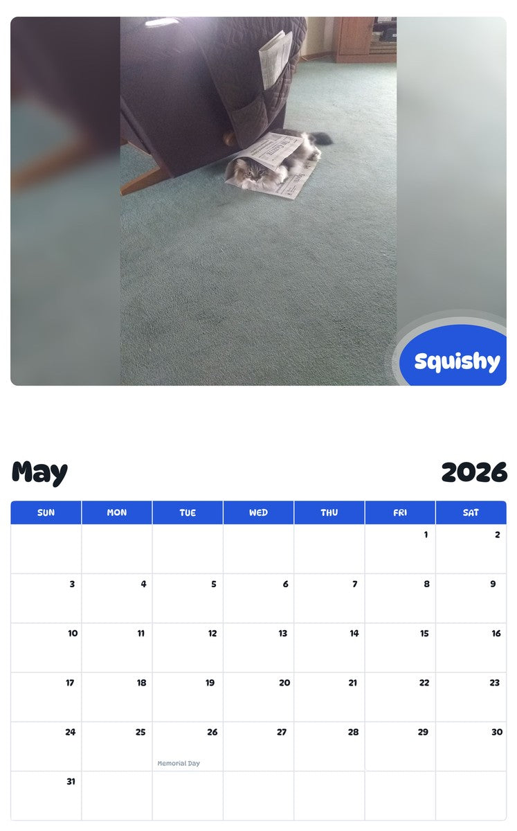 2026 - 2027 Squishy - Pawidols Pet Calendar