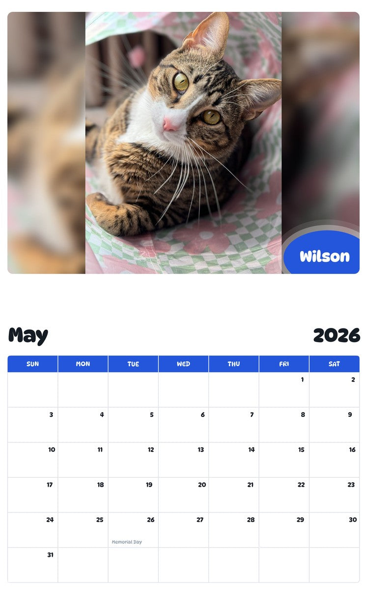 2026 - 2027 Wilson - Pawidols Pet Calendar