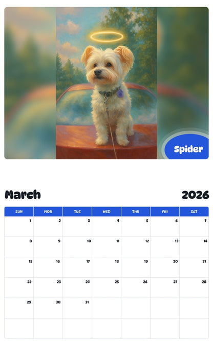 November 2025 - October 2026 Spider - Pawidols Pet Calendar