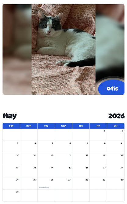 2026 - 2027 Otis - Pawidols Pet Calendar