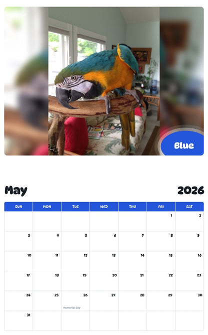 2026 - 2027 Blue - Pawidols Pet Calendar