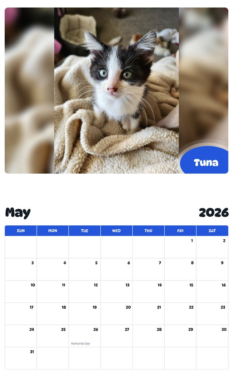 2026 - 2027 Tuna - Pawidols Pet Calendar