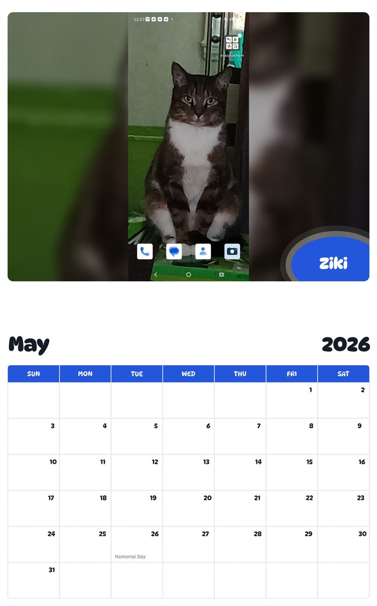 2026 - 2027 Ziki - Pawidols Pet Calendar