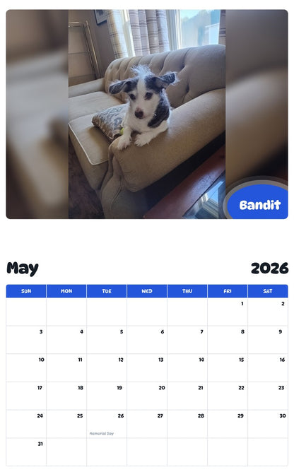 2026 - 2027 Bandit - Pawidols Pet Calendar