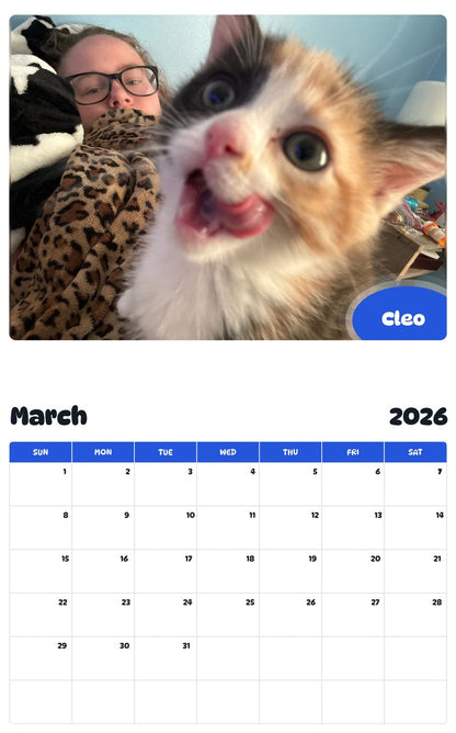November 2025 - October 2026 Cleo - Pawidols Pet Calendar