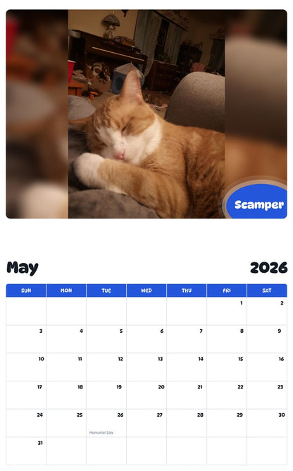 2026 - 2027 Scamper - Pawidols Pet Calendar