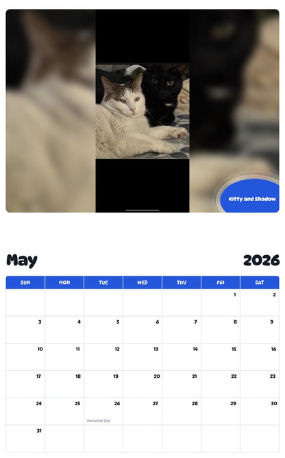 2026 - 2027 Kitty and Shadow - Pawidols Pet Calendar