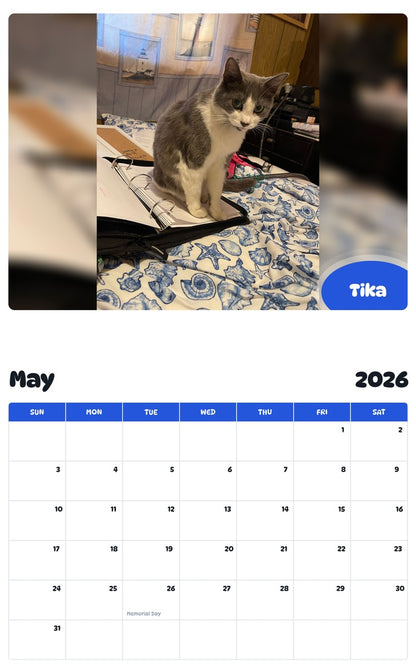 2026 - 2027 Tika - Pawidols Pet Calendar
