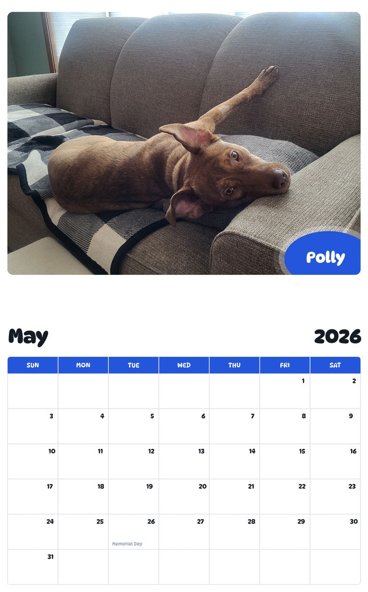 2026 - 2027 Polly - Pawidols Pet Calendar