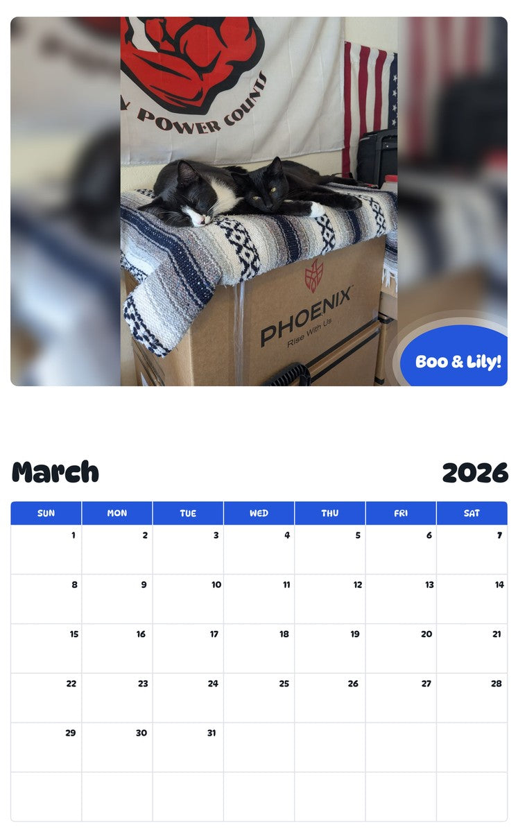 November 2025 - October 2026 Boo & Lily! - Pawidols Pet Calendar