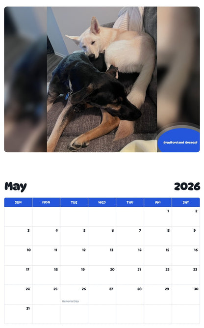 2026 - 2027 Bradford and  Everest - Pawidols Pet Calendar