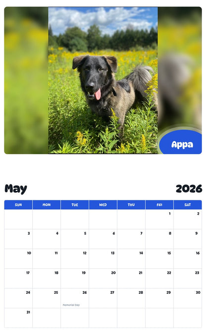 2026 - 2027 Appa - Pawidols Pet Calendar
