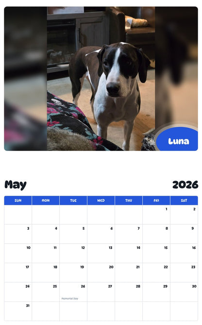 2026 - 2027 Luna - Pawidols Pet Calendar