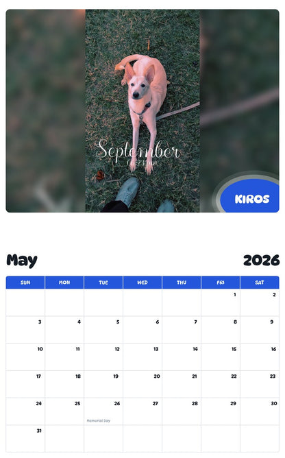 2026 - 2027 KIROS - Pawidols Pet Calendar