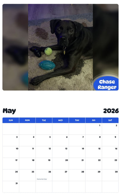 2026 - 2027 Chase Ranger - Pawidols Pet Calendar