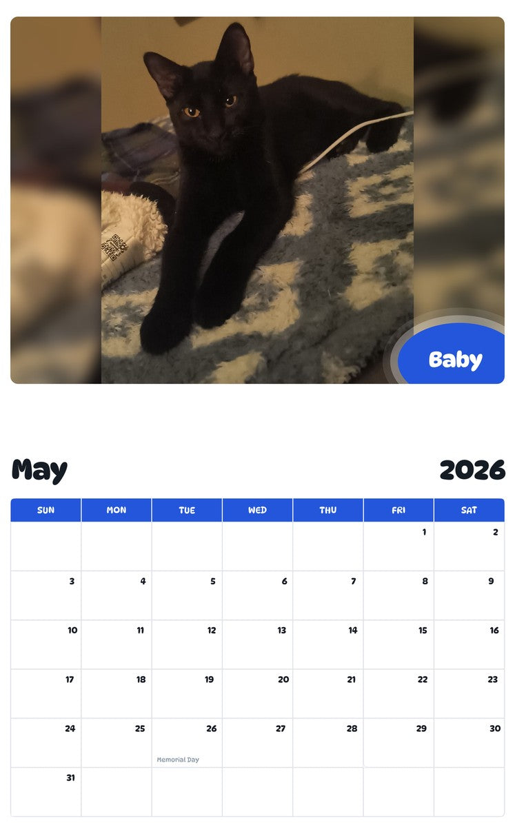2026 - 2027 Baby - Pawidols Pet Calendar