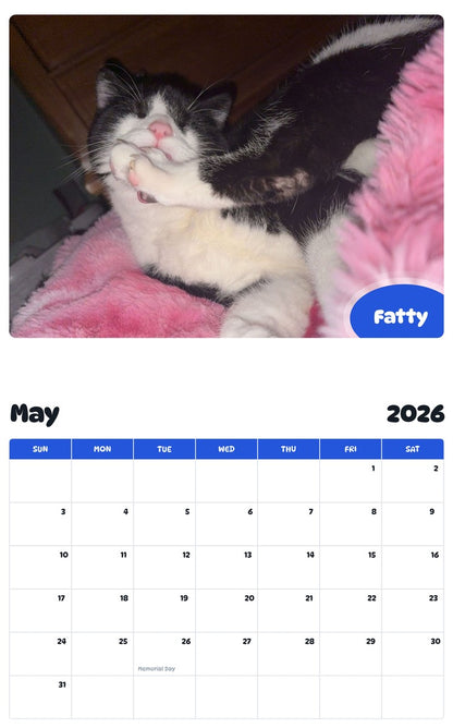 2026 - 2027 Fatty - Pawidols Pet Calendar