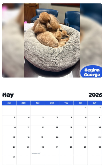 2026 - 2027 Regina George - Pawidols Pet Calendar