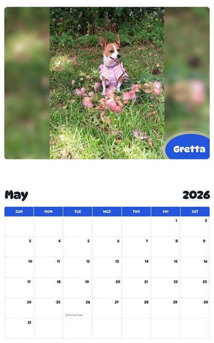 2026 - 2027 Gretta - Pawidols Pet Calendar