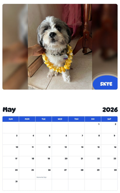 2026 - 2027 SKYE - Pawidols Pet Calendar