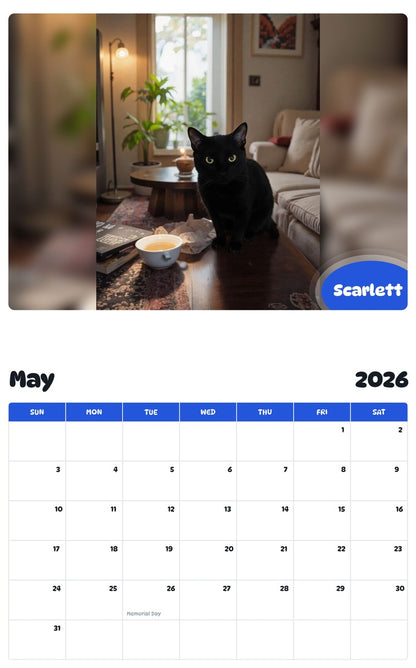 2026 - 2027 Scarlett - Pawidols Pet Calendar
