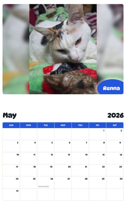 2026 - 2027 Renna - Pawidols Pet Calendar