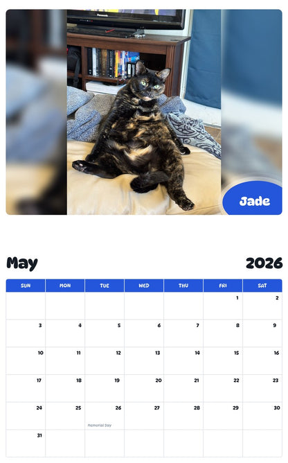 2026 - 2027 Jade - Pawidols Pet Calendar