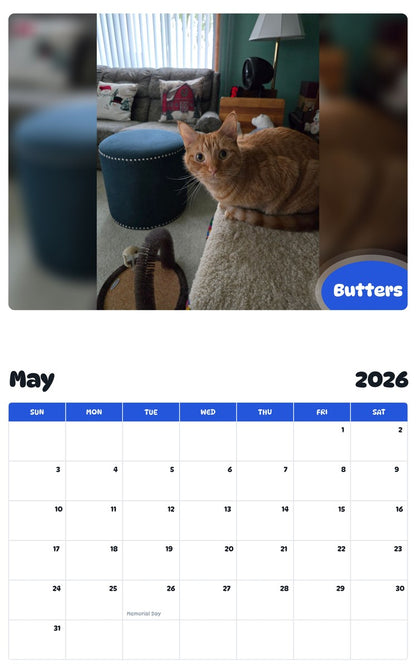 2026 - 2027 Butters - Pawidols Pet Calendar