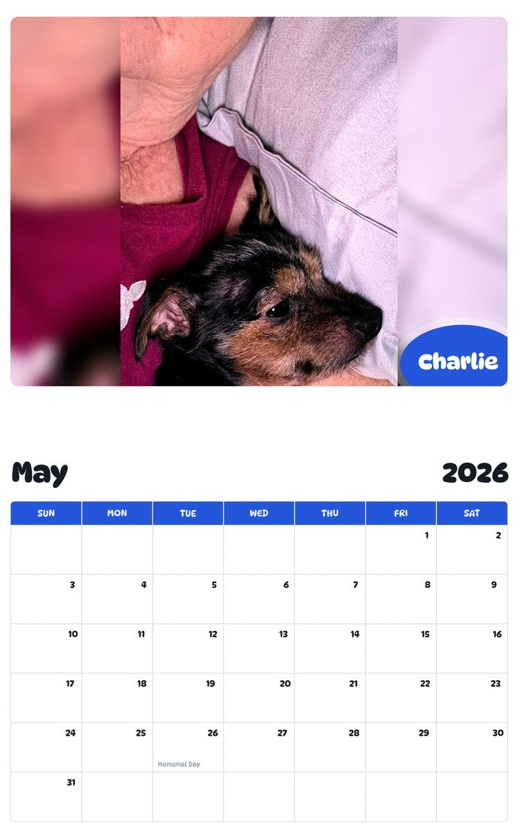 2026 - 2027 Charlie - Pawidols Pet Calendar