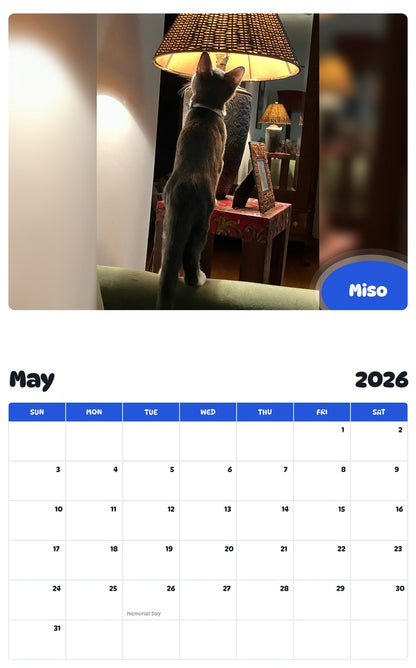 2026 - 2027 Miso - Pawidols Pet Calendar