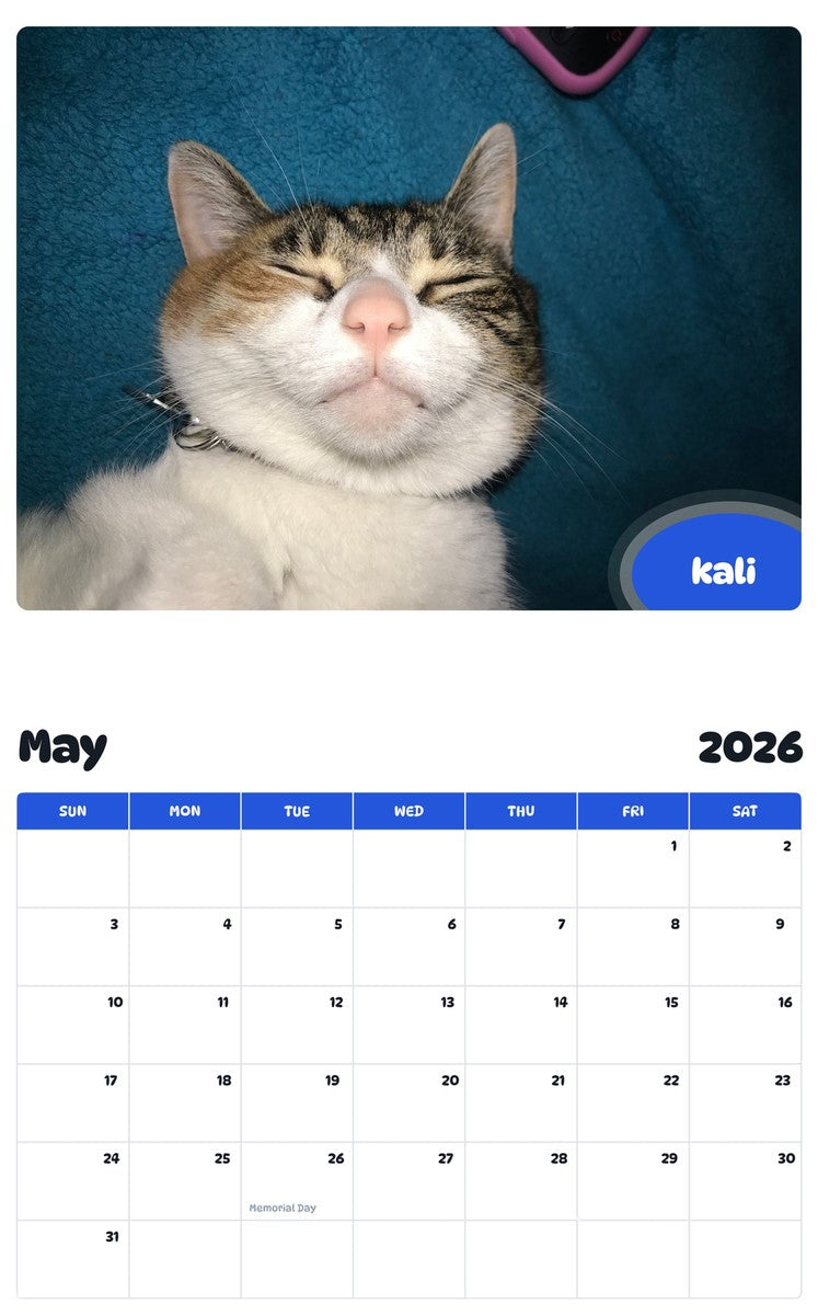 2026 - 2027 kali - Pawidols Pet Calendar