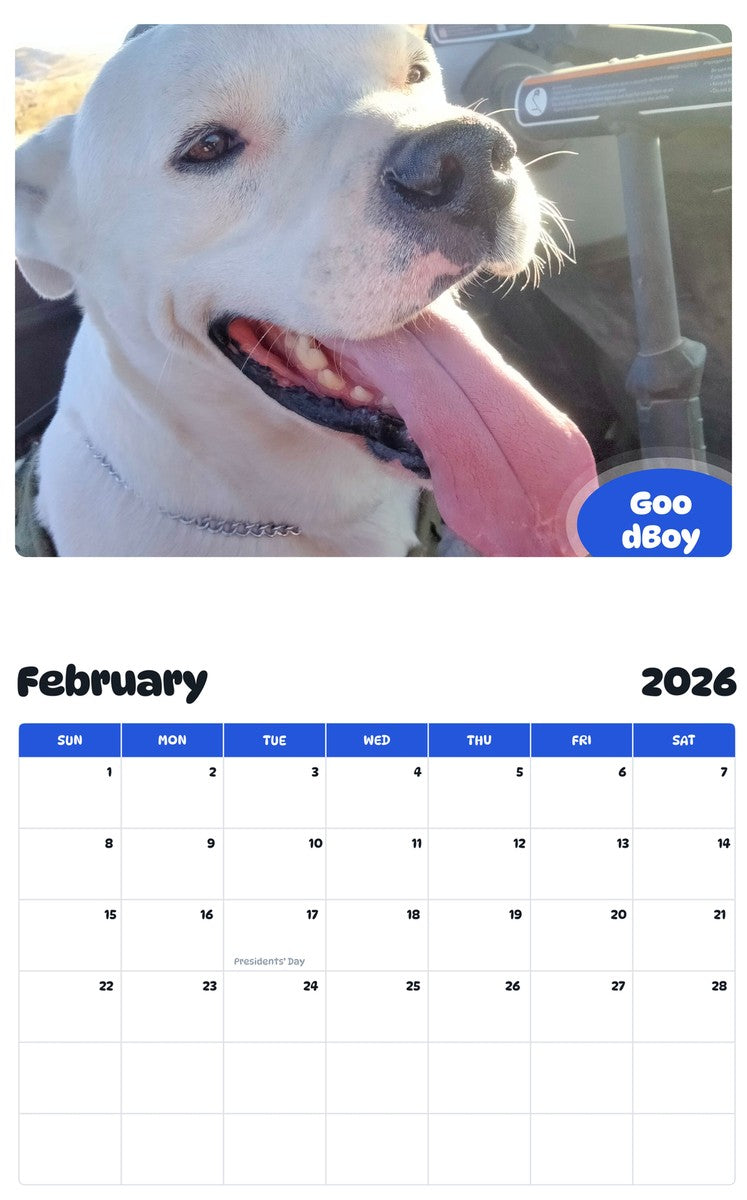 October 2025 - September 2026 GoodBoy - Pawidols Pet Calendar