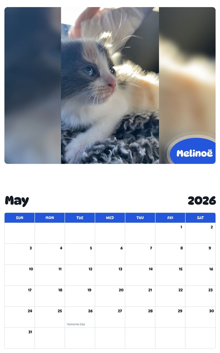 2026 - 2027 Melinoë - Pawidols Pet Calendar