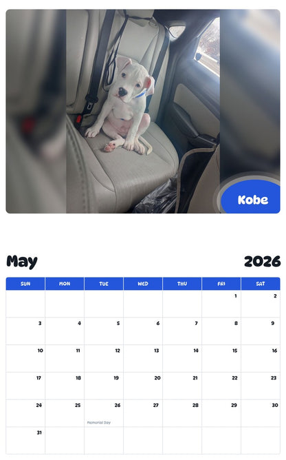 2026 - 2027 Kobe - Pawidols Pet Calendar