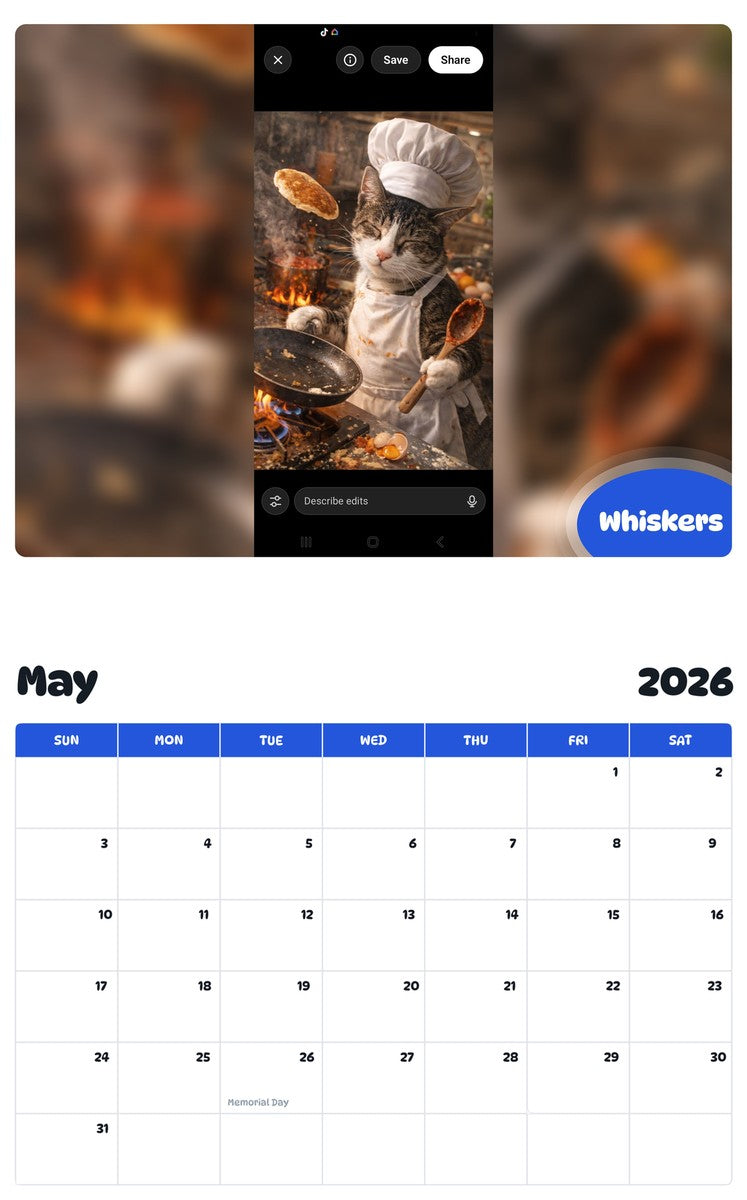 2026 - 2027 Whiskers - Pawidols Pet Calendar