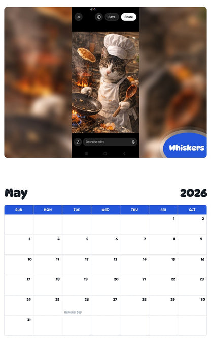2026 - 2027 Whiskers - Pawidols Pet Calendar