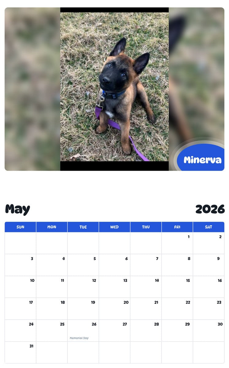 2026 - 2027 Minerva - Pawidols Pet Calendar