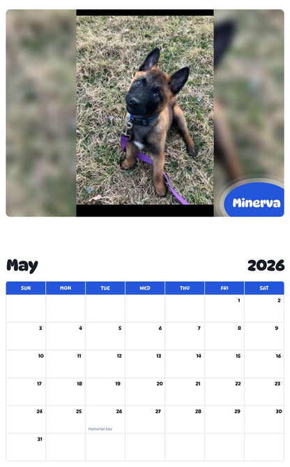 2026 - 2027 Minerva - Pawidols Pet Calendar