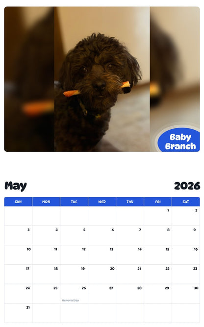 2026 - 2027 Baby Branch - Pawidols Pet Calendar